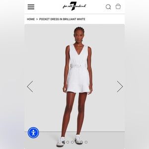 NWT 7 for All Mankind POCKET DRESS IM BRILLIANT WHITE